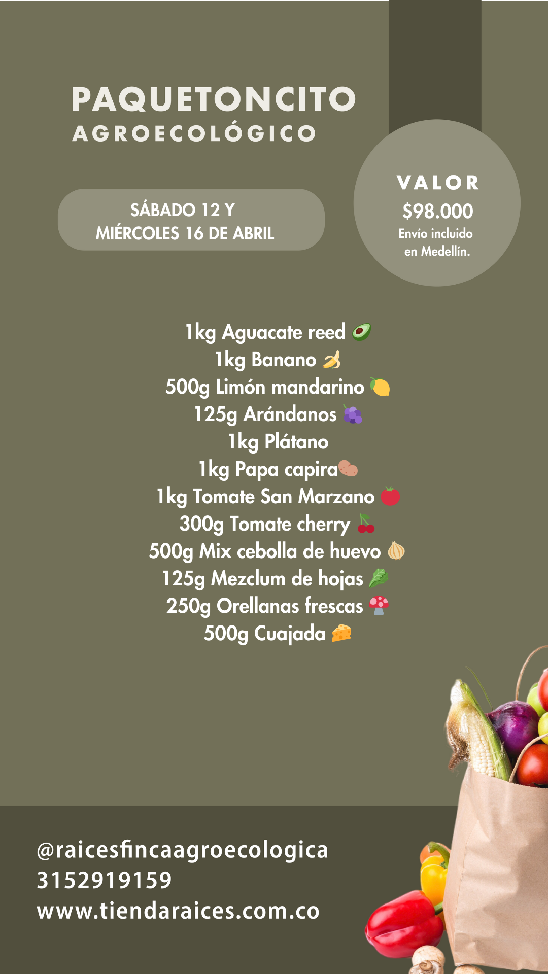 Paquetoncito Agroecológico 🥑🍌🍓🥬