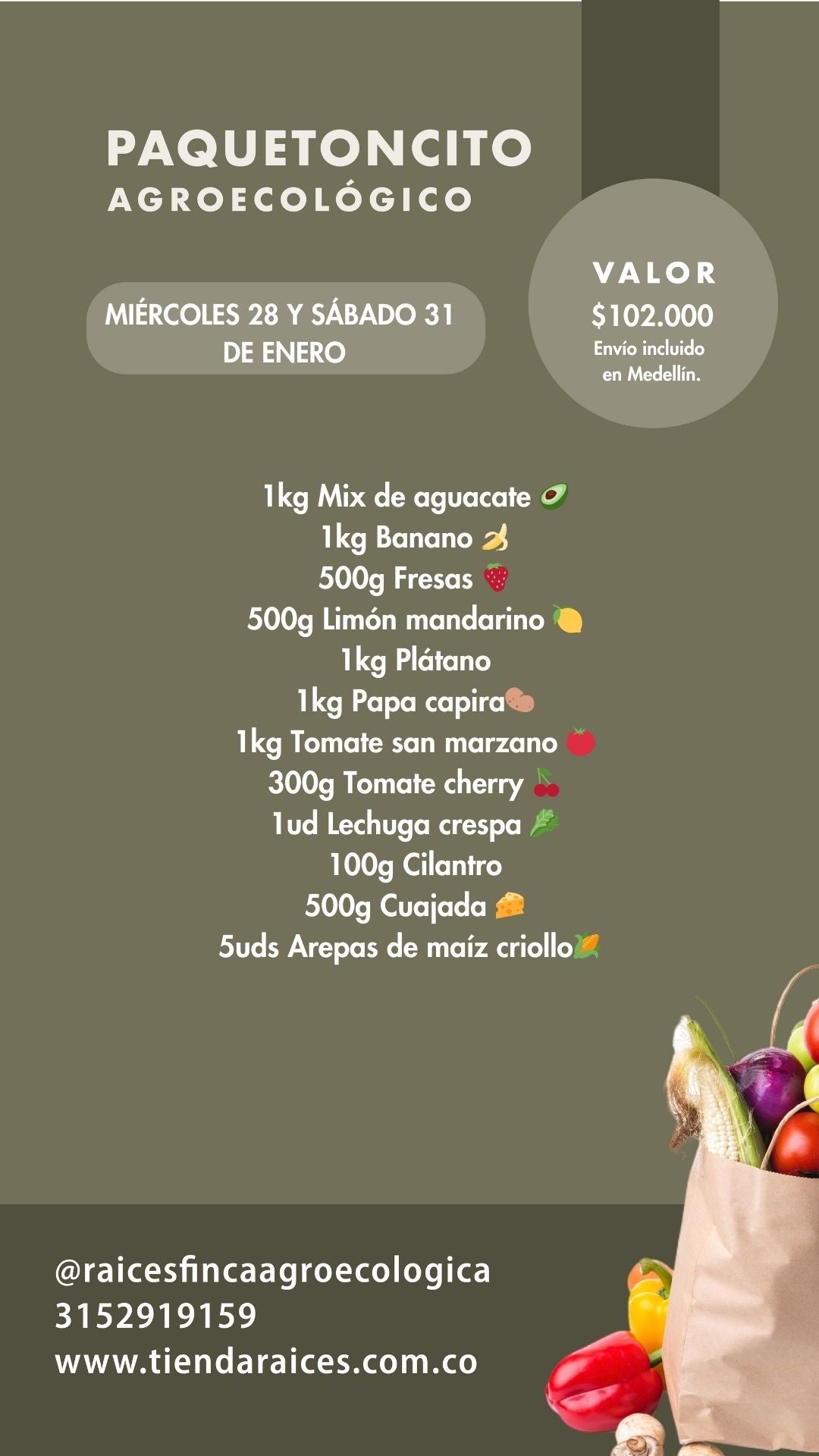 Paquetoncito Agroecológico 🥑🍌🍓🥬