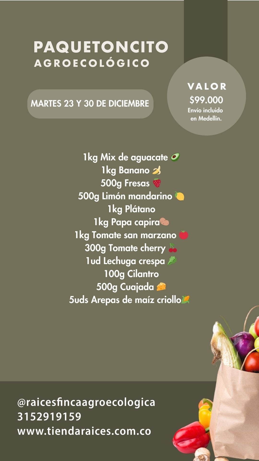 Paquetoncito Agroecológico 🥑🍌🍓🥬