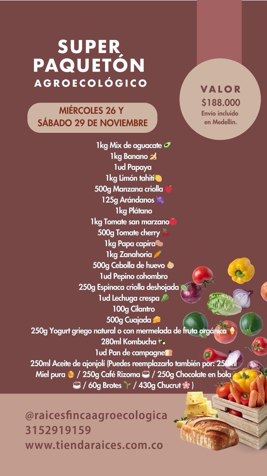 Super Paquetón Agroecológico 🧀🥑🍌🍓🥬