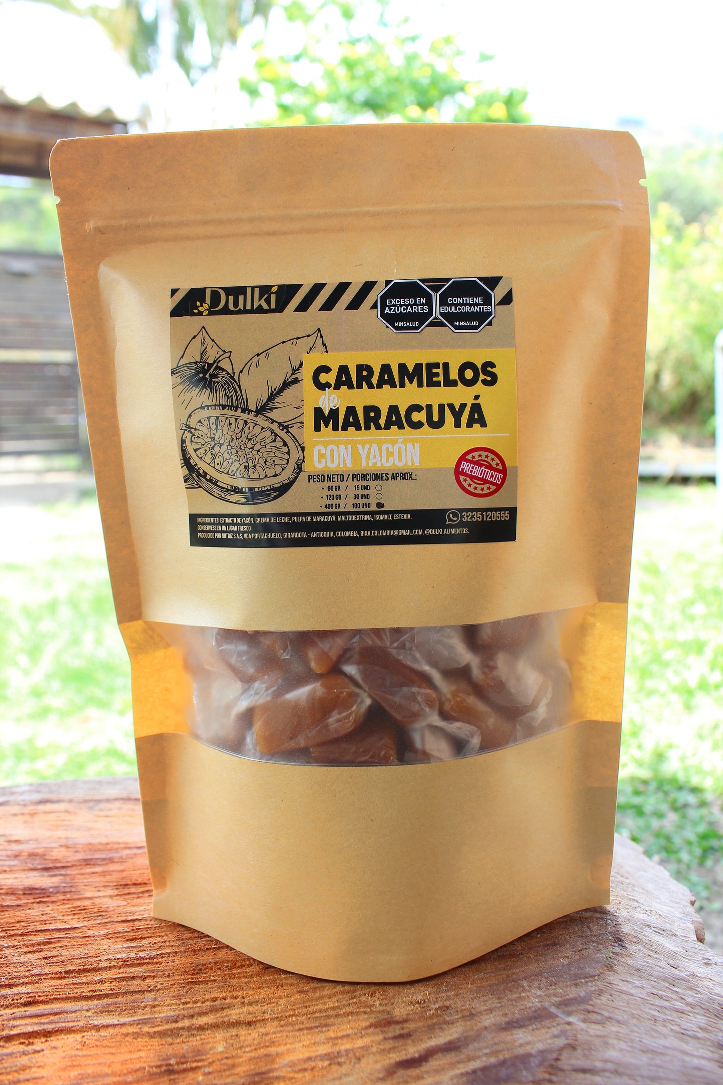 Caramelos de maracuyá con yacón (Sin azúcar)
