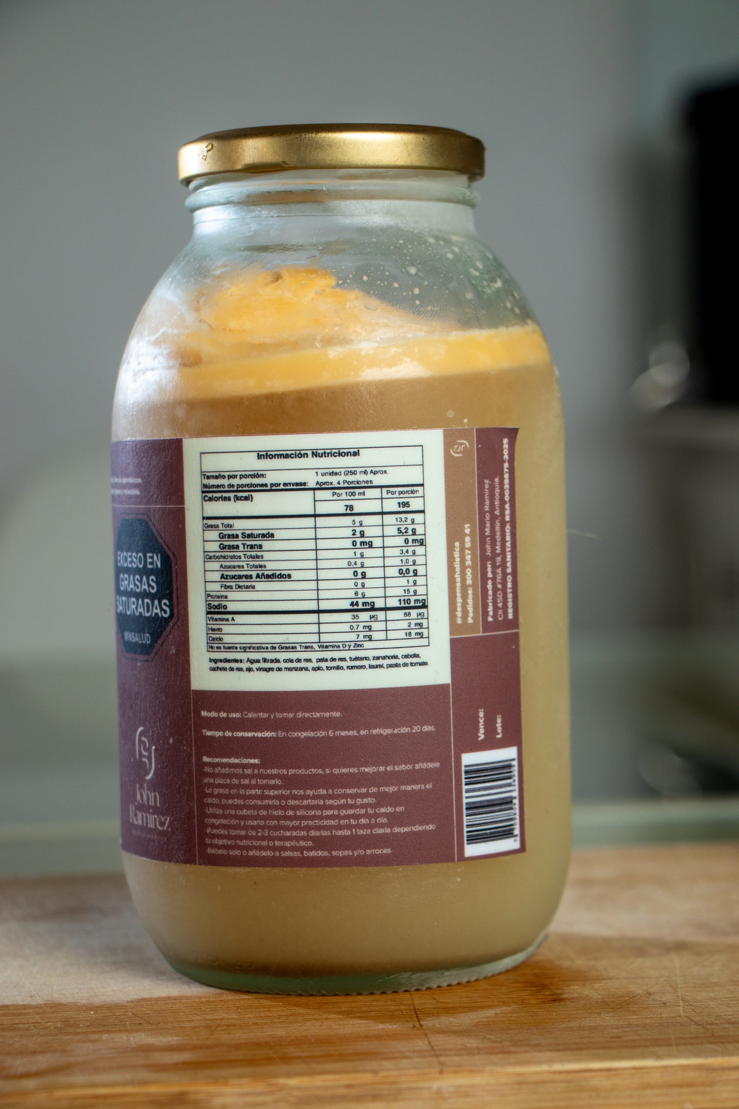 Caldo de hueso de res (850ml)