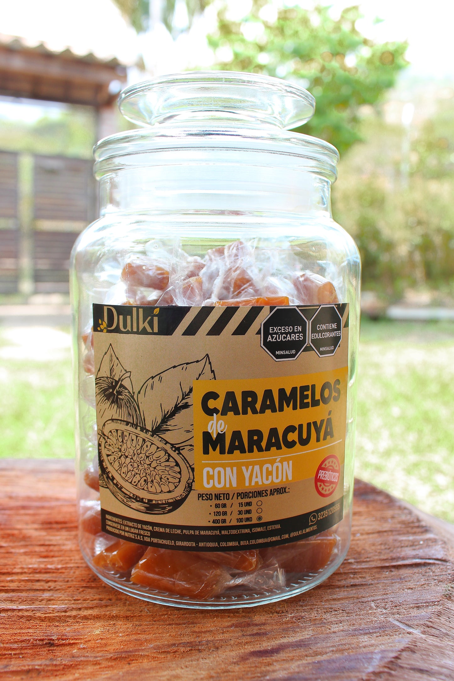 Caramelos de maracuyá con yacón (Sin azúcar)
