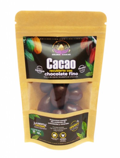 Granos de cacao cubierto