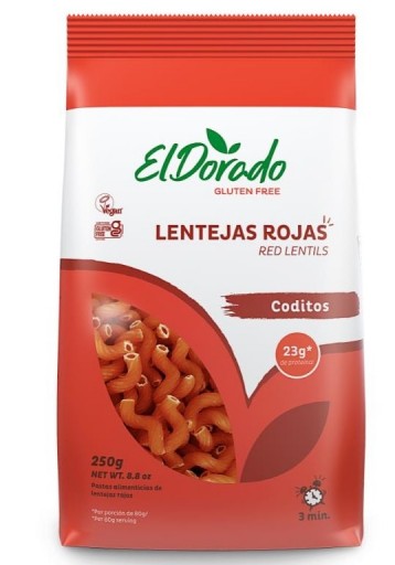 Pasta coditos de lentejas rojas (250g)